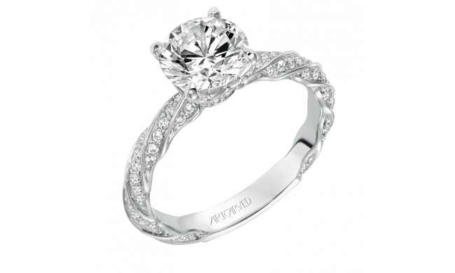 Artcarved Bridal Mounted with CZ Center Contemporary Twist Diamond Engagement Ring Evie 14K White Gold - 31-V577GRW-E.00