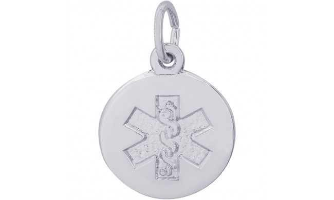 Sterling Silver Medical Symbol- Red Paint Charm