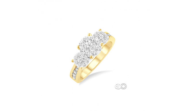 Ashi 14k Yellow Gold Lovebright Round Cut Diamond Engagement Ring