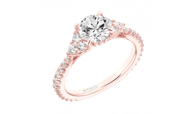 Artcarved Bridal Mounted with CZ Center Classic 3-Stone Engagement Ring Clio 14K Rose Gold - 31-V743ERRR-E.00