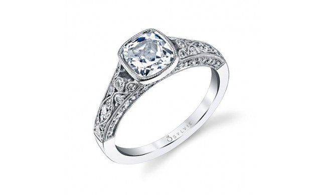 0.54tw Semi-Mount Engagement Ring With 1.25ct Cushion Head