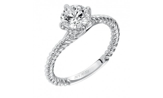 Artcarved Bridal Mounted with CZ Center Contemporary Americana Solitaire Engagement Ring Aline 14K White Gold - 31-V568ERW-E.00
