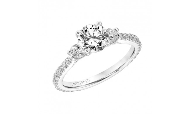 Artcarved Bridal Mounted with CZ Center Classic 3-Stone Engagement Ring Jill 14K White Gold - 31-V751ERW-E.00
