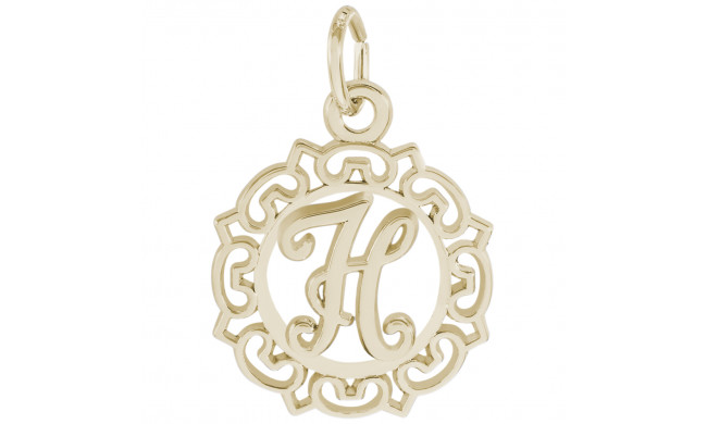 14k Gold Initial H Charm