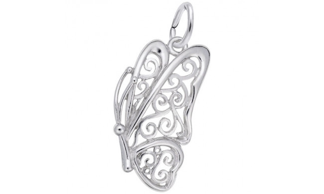 Rembrandt Sterling Silver Sideways Butterfly Charm
