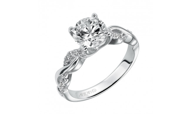 Artcarved Bridal Mounted with CZ Center Contemporary One Love Engagement Ring Gabriella 14K White Gold - 31-V319GRW-E.00