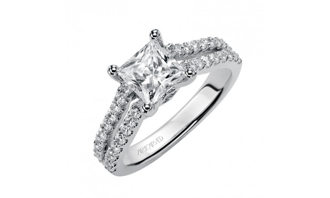 Artcarved Bridal Semi-Mounted with Side Stones Classic Engagement Ring Robyn 14K White Gold - 31-V351FCW-E.01