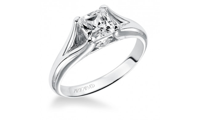 Artcarved Bridal Mounted with CZ Center Classic Engagement Ring Tally 14K White Gold - 31-V172ECW-E.00
