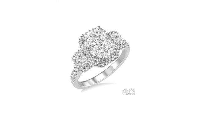 Ashi 14k White Gold Round Cut Diamond Lovebright Engagement Ring