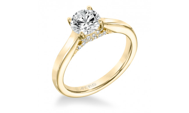 Artcarved Bridal Semi-Mounted with Side Stones Classic Solitaire Engagement Ring Ina 14K Yellow Gold - 31-V672ERY-E.01
