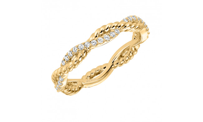 Artcarved Bridal Mounted with Side Stones Contemporary Stackable Eternity Anniversary Band 14K Yellow Gold - 33-V15A4Y65-L.00