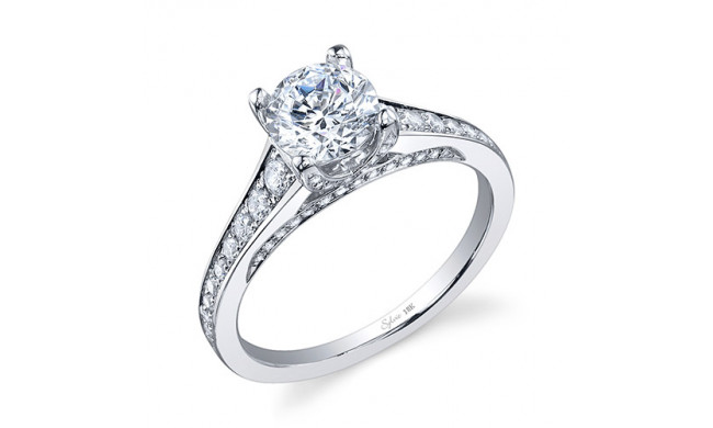 0.49tw Semi-Mount Engagement Ring With 1ct Round Head