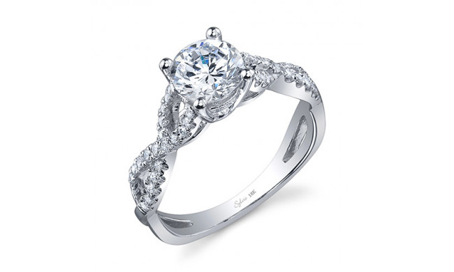 0.26tw Semi-Mount Engagement Ring With 1ct Round Head
