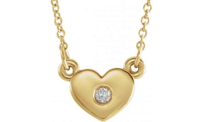 14K Yellow .03 CTW Diamond Heart 16 Necklace - 86335601P