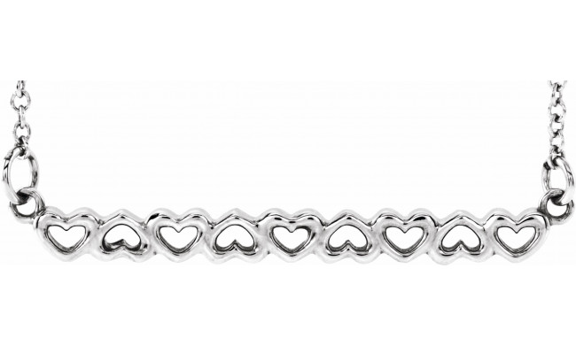 14K White Heart Bar 16-18 Necklace - 86769600P