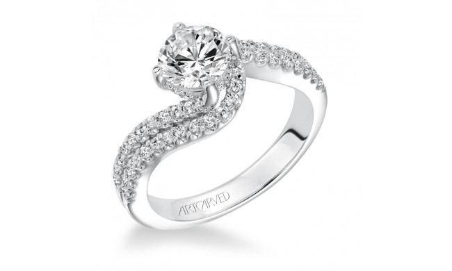 Artcarved Bridal Semi-Mounted with Side Stones Contemporary Diamond Engagement Ring Orla 14K White Gold - 31-V597ERW-E.01