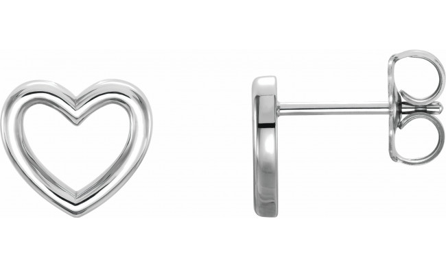 Platinum 8.7x8 mm Heart Earrings - 86328603P
