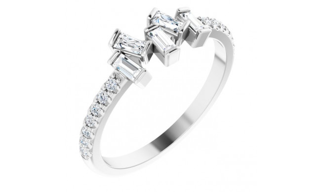 14K White 1/3 CTW Diamond Scattered Ring - 123946600P