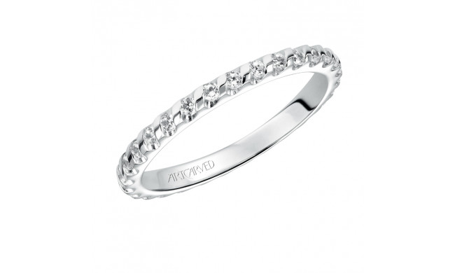 Artcarved Bridal Mounted with Side Stones Contemporary Dual Eternity Anniversary Band 14K White Gold - 33-V86C4W65-L.00