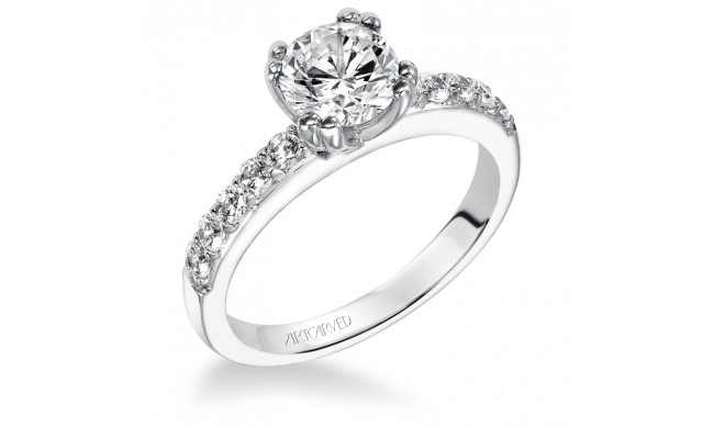 Artcarved Bridal Semi-Mounted with Side Stones Classic Diamond Engagement Ring Mia 14K White Gold - 31-V223ERW-E.01