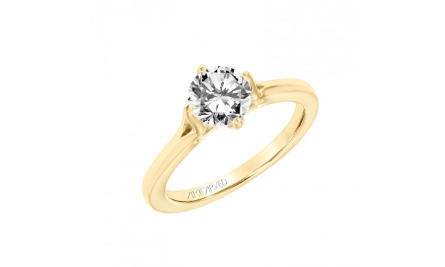 Artcarved Bridal Mounted with CZ Center Contemporary Floral Solitaire Engagement Ring Buttercup 14K Yellow Gold - 31-V777ERY-E.00