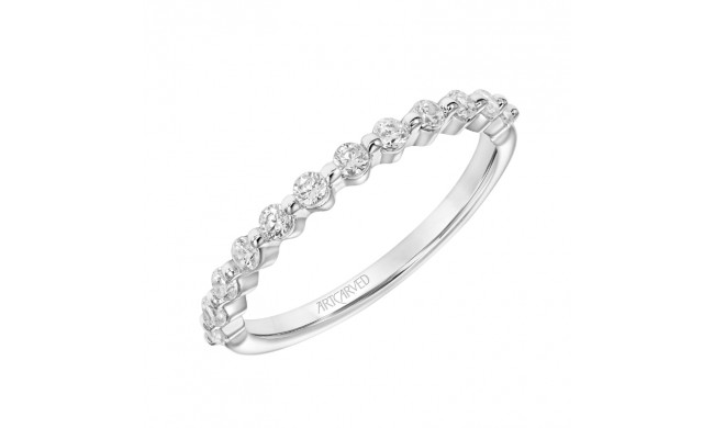 Artcarved Bridal Mounted with Side Stones Diamond Anniversary Band 14K White Gold - 33-V9214W-L.00