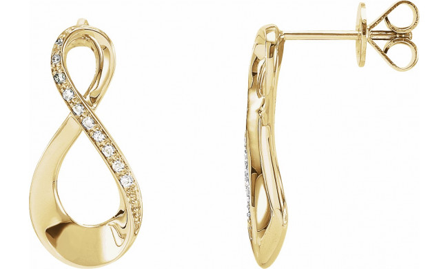 14K Yellow .08 CTW Diamond Infinity-Inspired Earrings - 68976101P