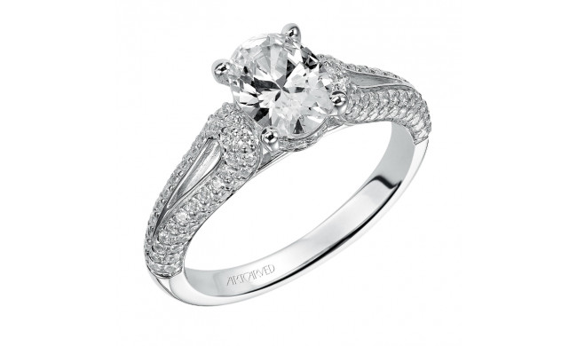 Artcarved Bridal Semi-Mounted with Side Stones Contemporary Engagement Ring Laura 14K White Gold - 31-V414EVW-E.01