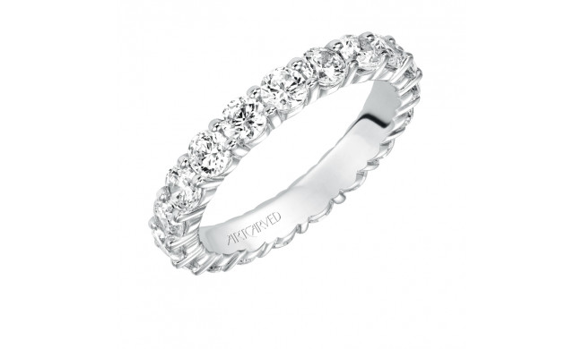 Artcarved Bridal Mounted with Side Stones Contemporary Stackable Eternity Anniversary Band 14K White Gold - 33-V15K4W65-L.00