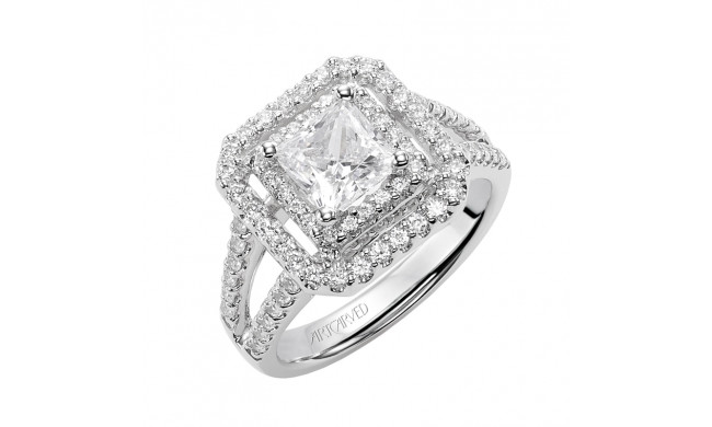 Artcarved Bridal Mounted with CZ Center Classic Halo Engagement Ring Francine 14K White Gold - 31-V367FCW-E.00