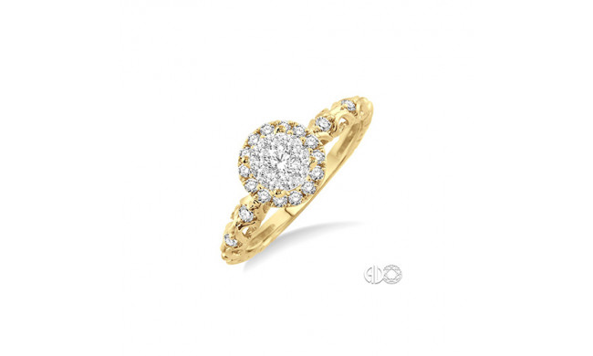 Ashi 14k Yellow Gold Round Cut Diamond Lovebright Engagement Ring