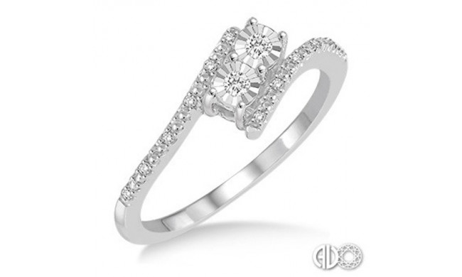 Ashi Diamonds Silver 2Stone Ring