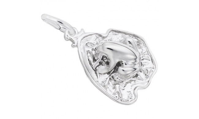 Rembrandt Sterling Silver Frog On Lily Pad Charm