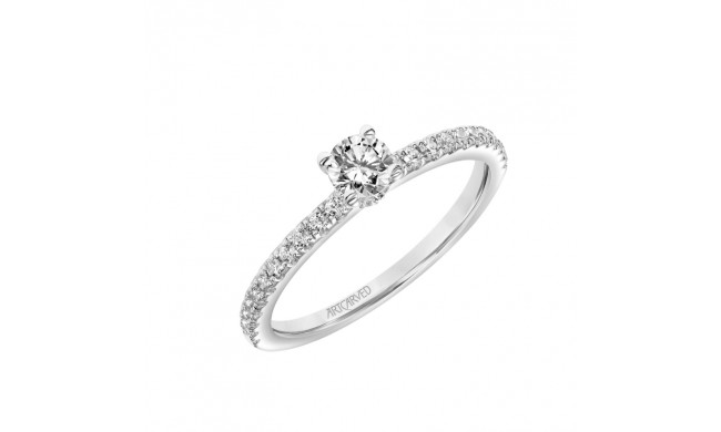 Artcarved Bridal Mounted Mined Live Center Classic One Love Engagement Ring Sybil 14K White Gold - 31-V544ARW-E.00