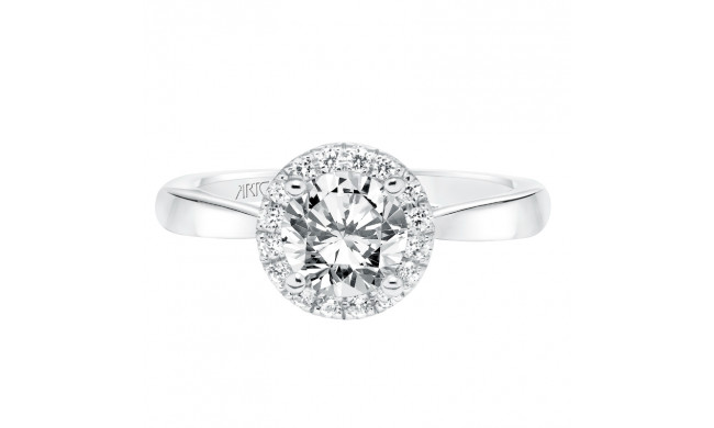 Artcarved Bridal Mounted with CZ Center Classic Halo Engagement Ring Maisy 14K White Gold - 31-V669ERW-E.00