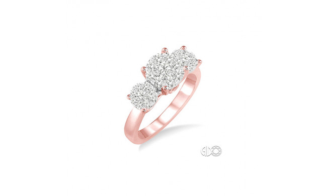 Ashi 14k Rose Gold Lovebright Round Cut Diamond Engagement Ring