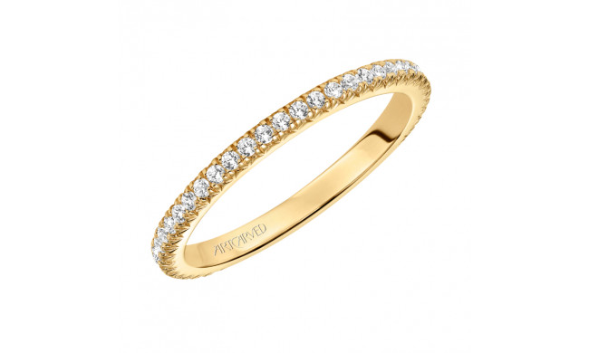 Artcarved Bridal Mounted with Side Stones Contemporary Stackable Eternity Anniversary Band 14K Yellow Gold - 33-V88B4Y65-L.00