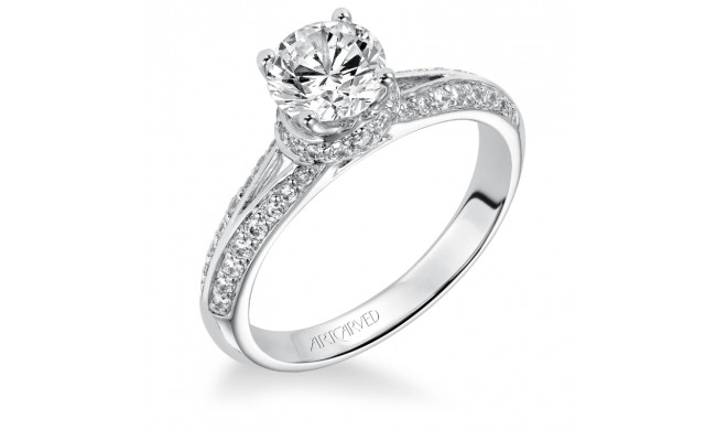 Artcarved Bridal Mounted with CZ Center Contemporary Engagement Ring Charly 14K White Gold - 31-V335ERW-E.00