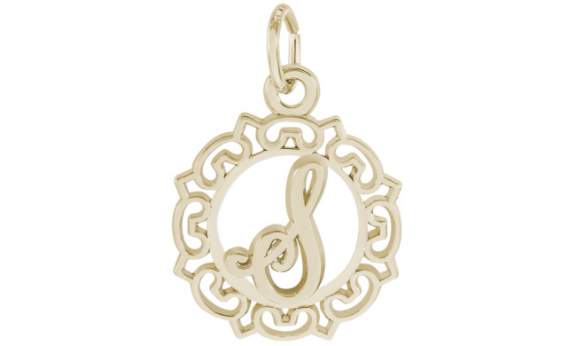 14k Gold Initial S Charm