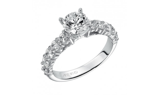 Artcarved Bridal Semi-Mounted with Side Stones Classic Diamond Engagement Ring Alyssa 14K White Gold - 31-V296ERW-E.01