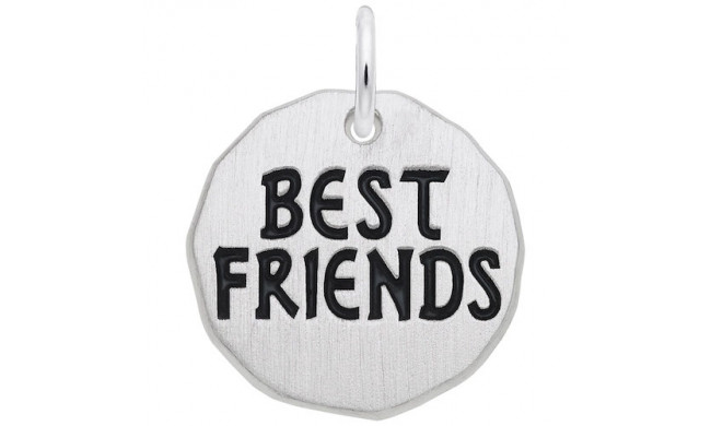 Rembrandt Sterling Silver Round Best Friends Tag Charm