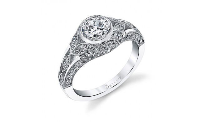 0.69tw Semi-Mount Engagement Ring With 1ct Round Head