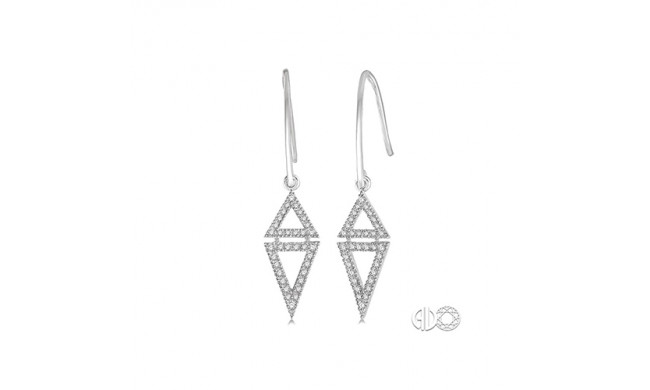 Ashi 14k White Gold Triangle Diamond Earrings