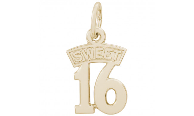 14k Gold Sweet 16 Charm