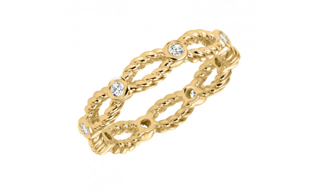 Artcarved Bridal Mounted with Side Stones Contemporary Stackable Eternity Anniversary Band 14K Yellow Gold - 33-V16A4Y65-L.00