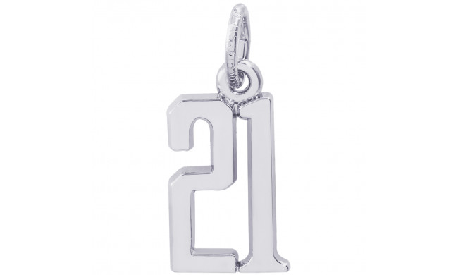 Sterling Silver Number 21 Charm