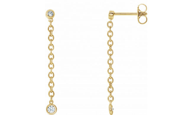 14K Yellow 1/5 CTW Diamond Bezel Set Chain Earrings - 65346360001P