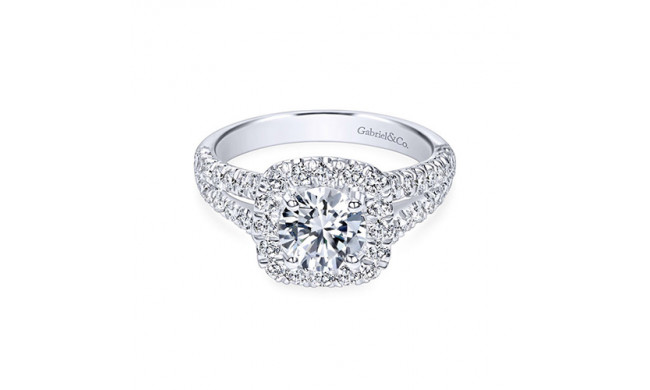 Gabriel & Co. 14k White Gold Round Halo Engagement Ring