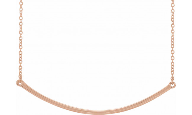 14K Rose Curved 19.9 Bar Necklace - 860491002P