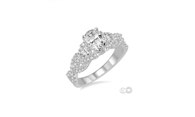 Ashi 14k White Gold Round Cut Diamond Semi-Mount Engagement Ring